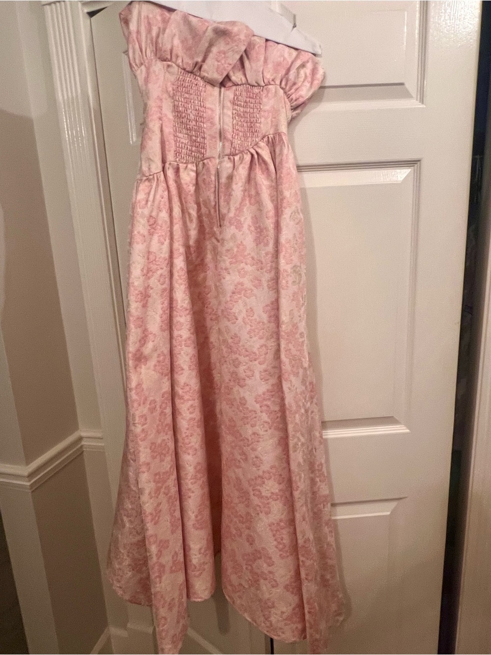 FLORALIE STRAPLESS GOWN IN LIGHT PINK MULTI ELLIATT - Picture 6 of 7